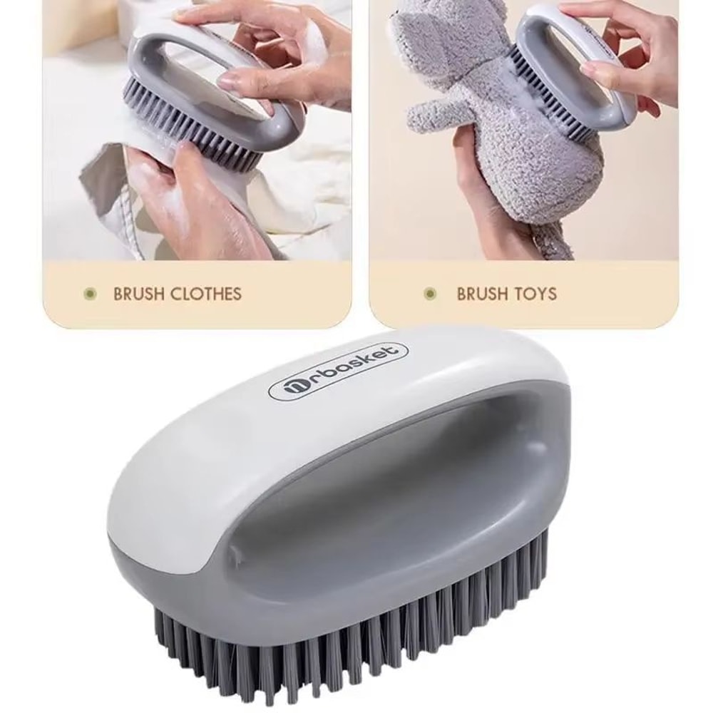 Soft Bristle AntiSlip Shoe And Laundry Cleaning Brush With Hangable Handle 4