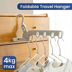 portable travel hanger with 5 hole folding clothes drying rack