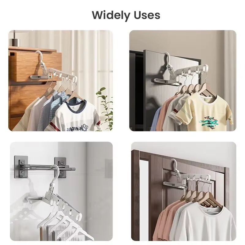 Portable Travel Hanger With 5 Hole Folding Clothes Drying Rack 3