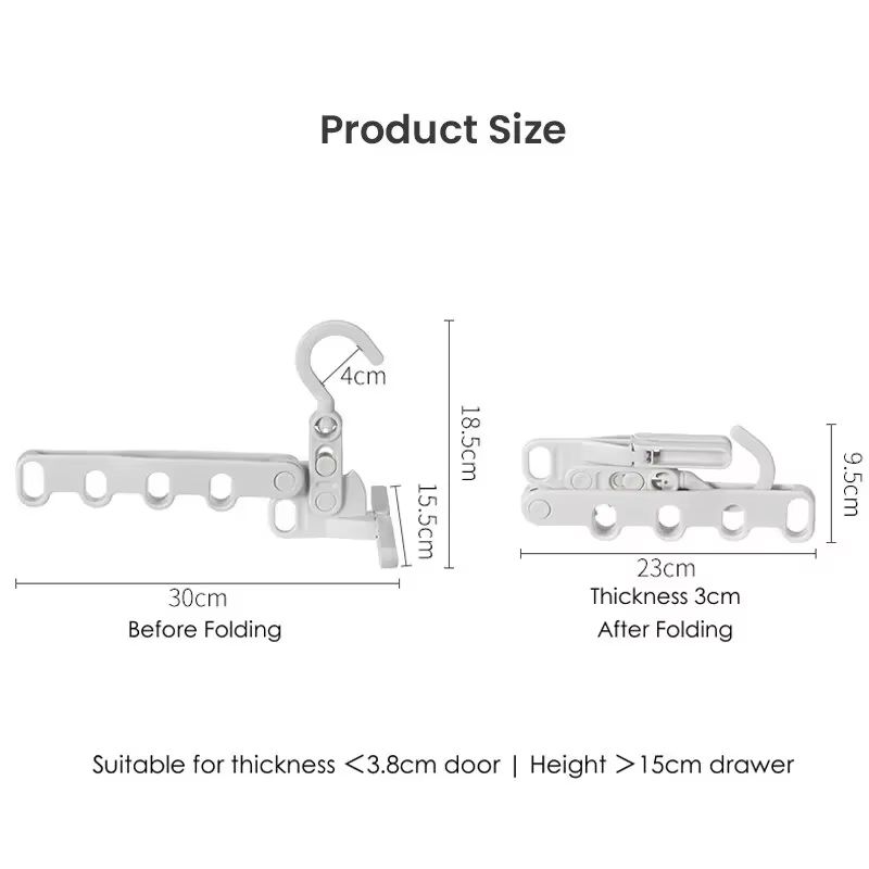 Portable Travel Hanger With 5 Hole Folding Clothes Drying Rack 4