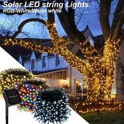 solar string lights outdoor 8 mode twinkle fairy lights with waterproof solar power
