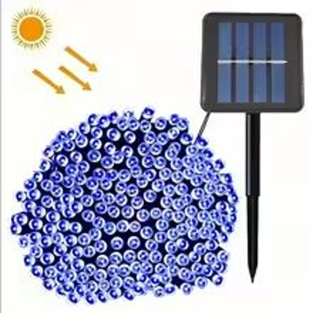 Solar String Lights Outdoor 8 Mode Twinkle Fairy Lights With Waterproof Solar Power 9