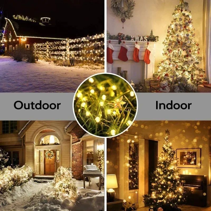 Solar String Lights Outdoor 8 Mode Twinkle Fairy Lights With Waterproof Solar Power 2
