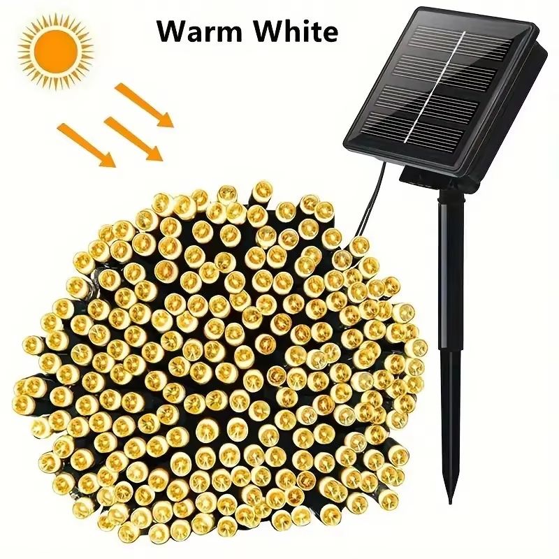 Solar String Lights Outdoor 8 Mode Twinkle Fairy Lights With Waterproof Solar Power 7