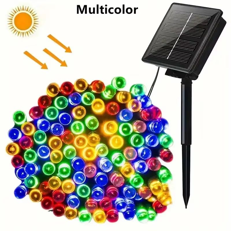 Solar String Lights Outdoor 8 Mode Twinkle Fairy Lights With Waterproof Solar Power 8