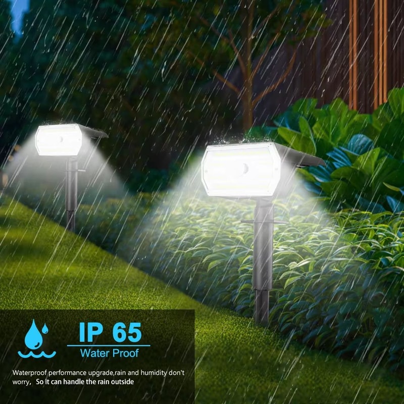 60 LED Solar Motion Sensor Garden Light 3 Mode Waterproof Security Wall Spotlight 2