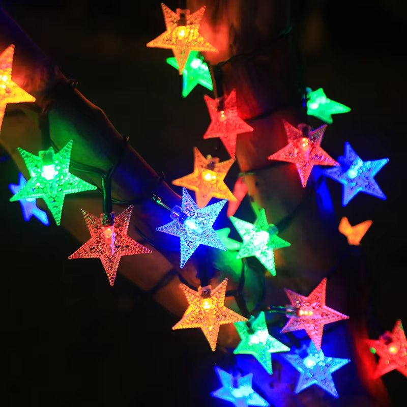 Solar Star String Lights Outdoor Weatherproof 5m 7m 12m Fairy Lights For Christmas And Garden Decor 3