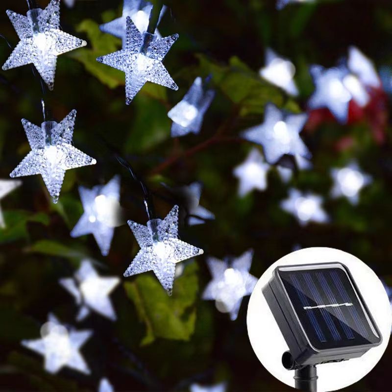 Solar Star String Lights Outdoor Weatherproof 5m 7m 12m Fairy Lights For Christmas And Garden Decor 7