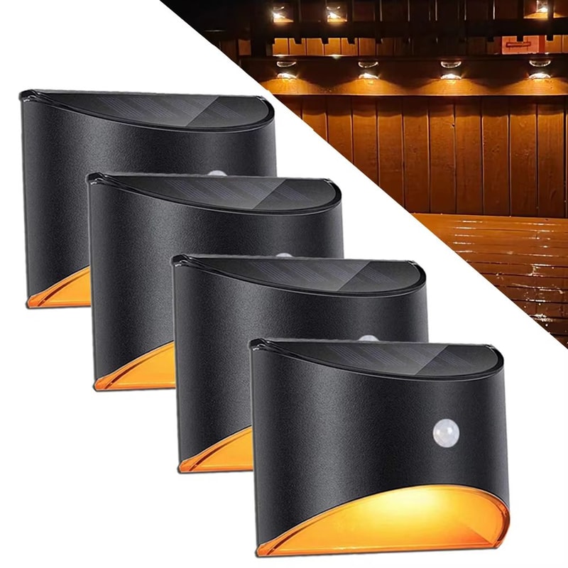 Solar Motion Sensor LED Step Wall Light For Outdoor Pathways And Gardens 0