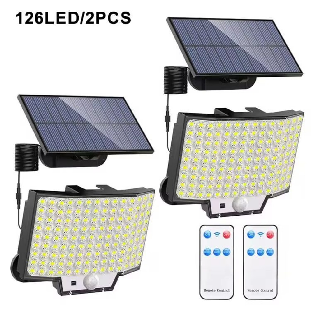 348LED Solar Outdoor Security Motion Sensor Light Waterproof Garden Garage Spotlight 10
