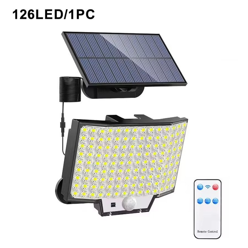 348LED Solar Outdoor Security Motion Sensor Light Waterproof Garden Garage Spotlight 8