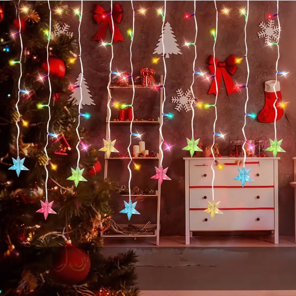 96LED Solar Ice Crystal String Lights Outdoor Fairy Lights For Garden Wedding Party 5