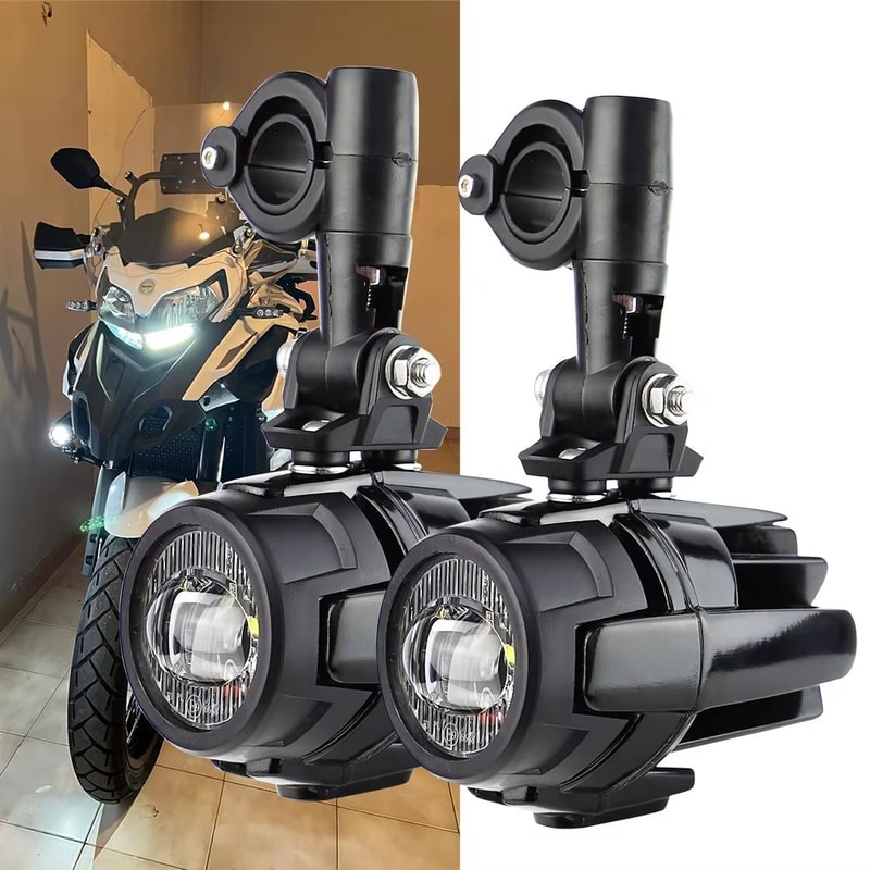 40W LED Motorcycle Auxiliary Spot Driving Fog Lights 6000K Universal For R1200GS F800GS K1600 0