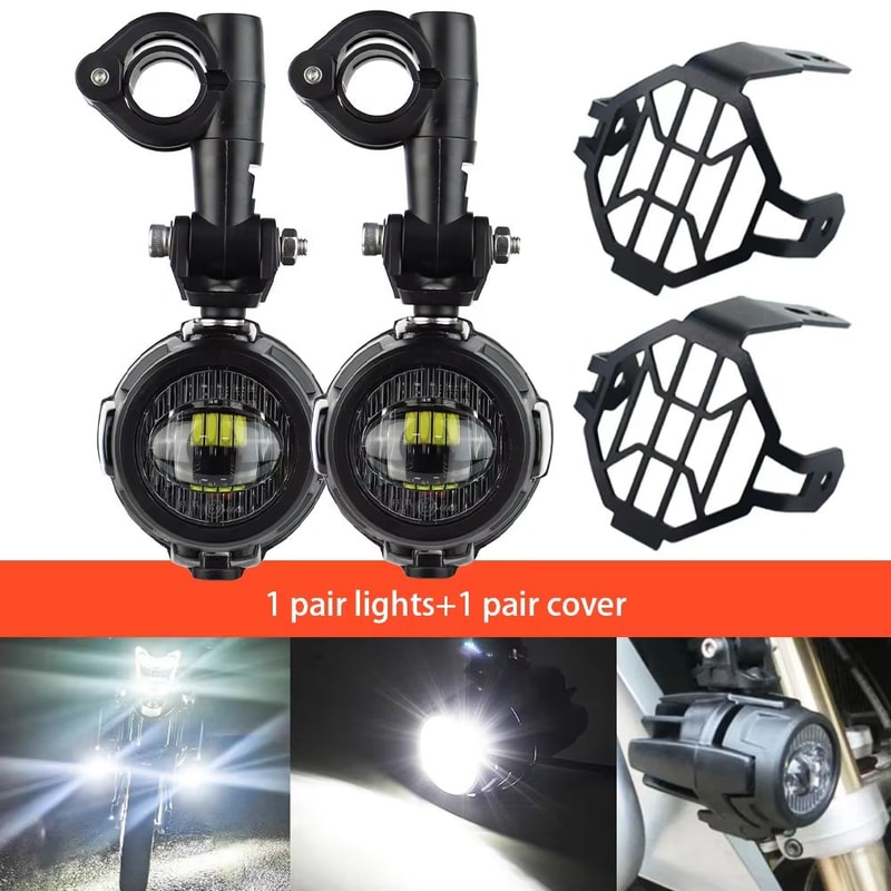 40W LED Motorcycle Auxiliary Spot Driving Fog Lights 6000K Universal For R1200GS F800GS K1600 11