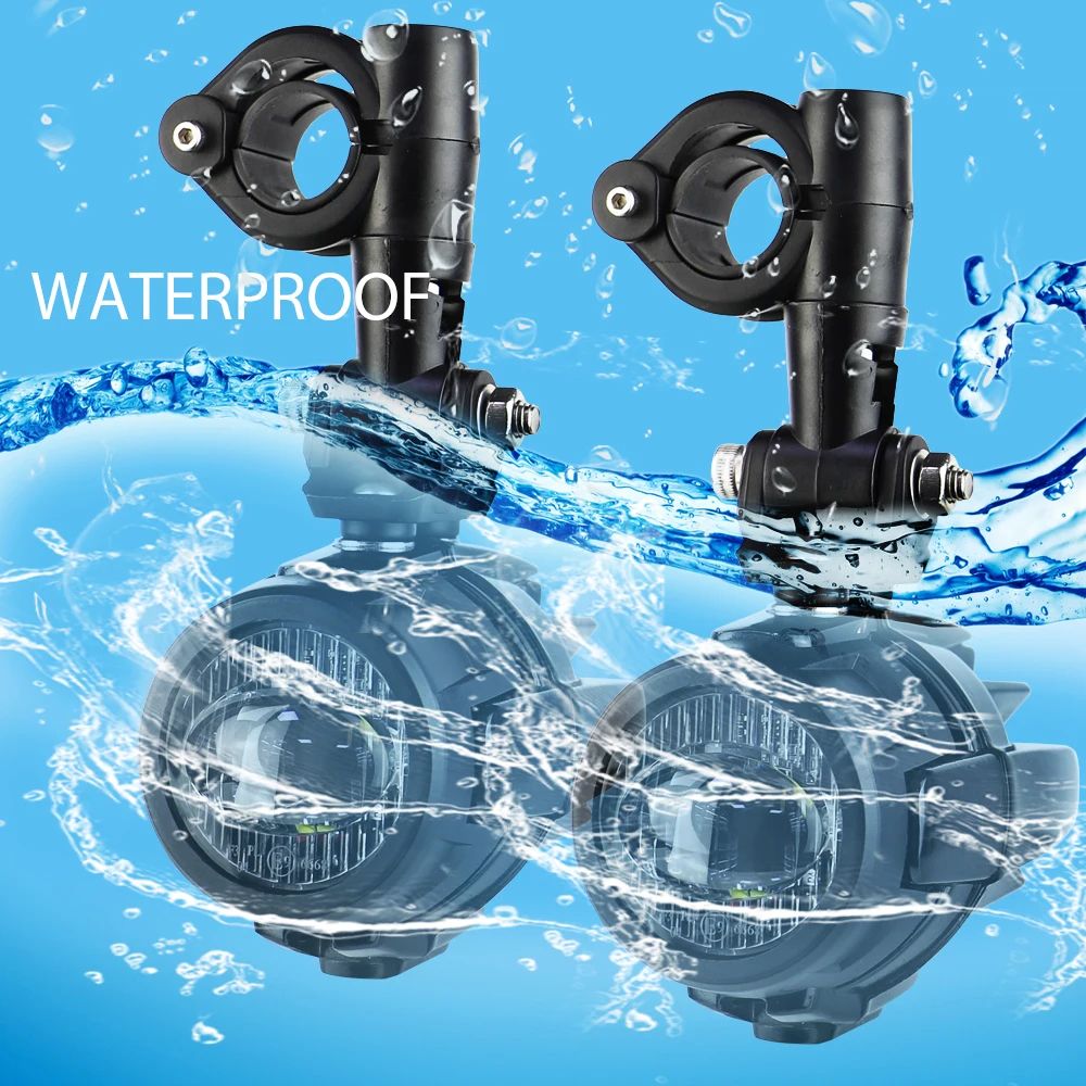 40W LED Motorcycle Auxiliary Spot Driving Fog Lights 6000K Universal For R1200GS F800GS K1600 3