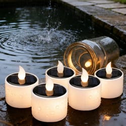 6-pack solar led tea light candles waterproof outdoor decor for garden camping lanterns