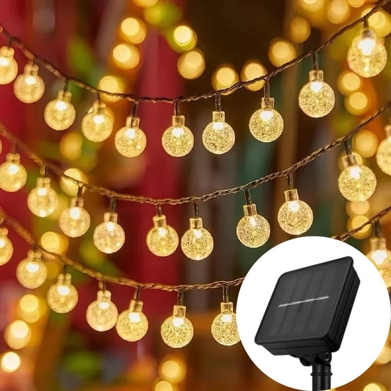 Outdoor Solar Bubble Ball LED String Lights Waterproof Garden Yard Party Decor 9