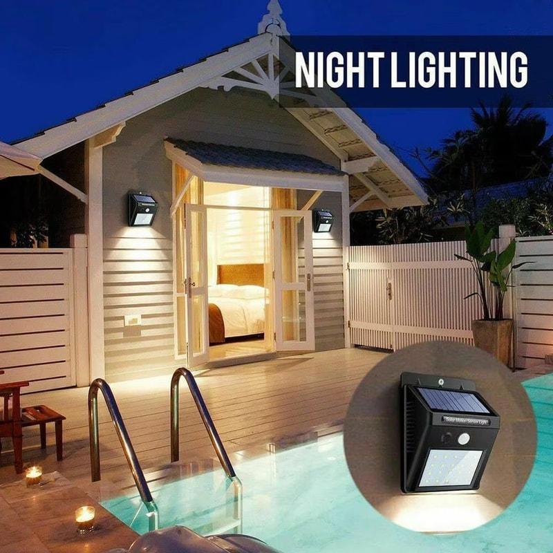 30 LED Solar Motion Sensor Wall Light IP65 Waterproof Outdoor Security LED Lamp 4