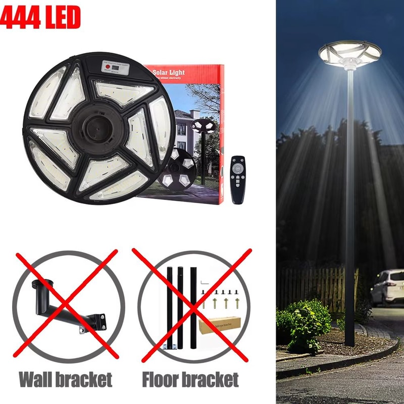 Solar UFO Outdoor Motion Sensor Street Lamp With Remote Waterproof LED Garden Light 10