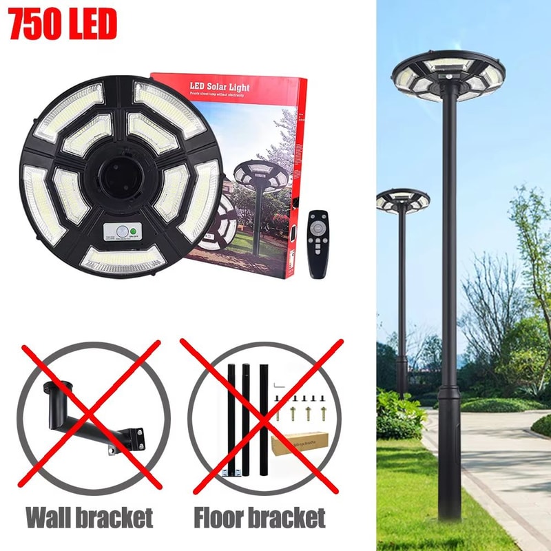 Solar UFO Outdoor Motion Sensor Street Lamp With Remote Waterproof LED Garden Light 8