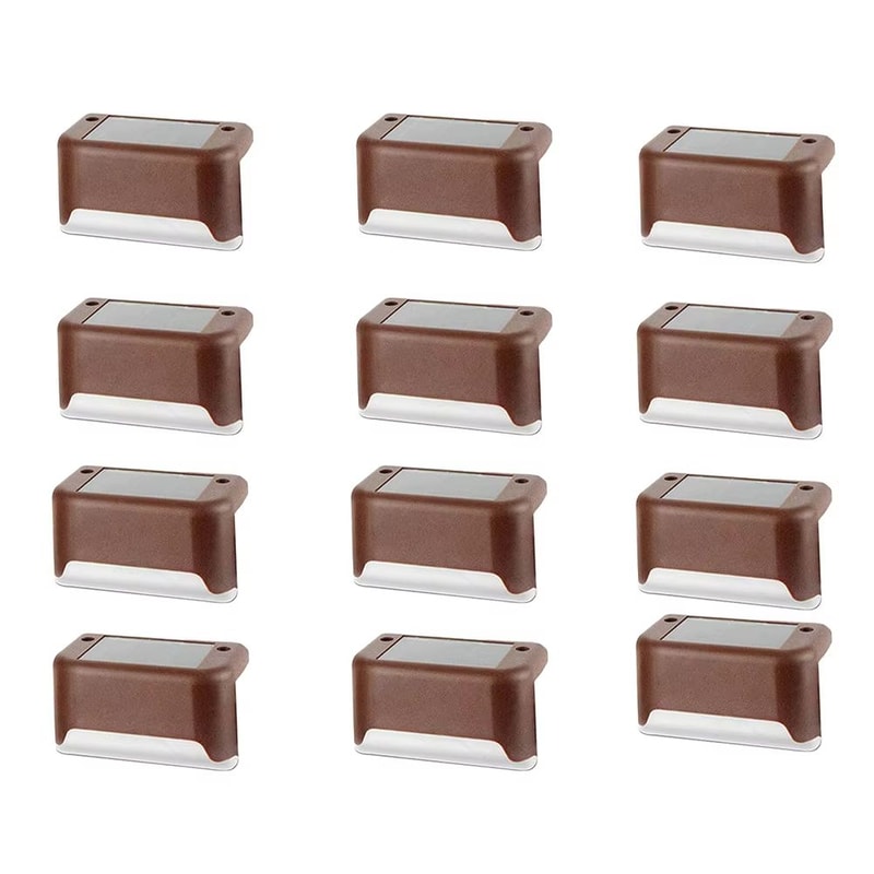 Solar Warm White Super Bright Outdoor Step And Fence LED Lights IP65 Waterproof Garden Patio Wall L 10