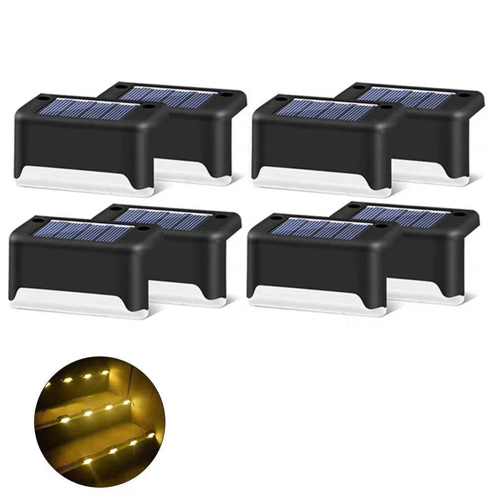 Solar Warm White Super Bright Outdoor Step And Fence LED Lights IP65 Waterproof Garden Patio Wall L 11