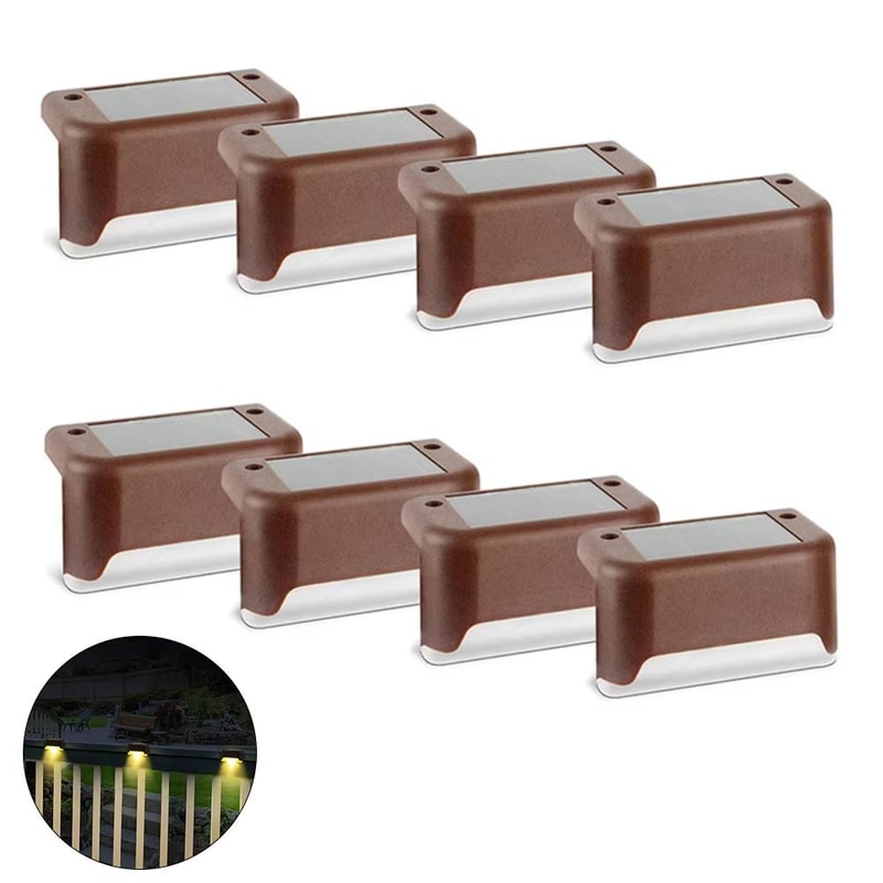 Solar Warm White Super Bright Outdoor Step And Fence LED Lights IP65 Waterproof Garden Patio Wall L 13