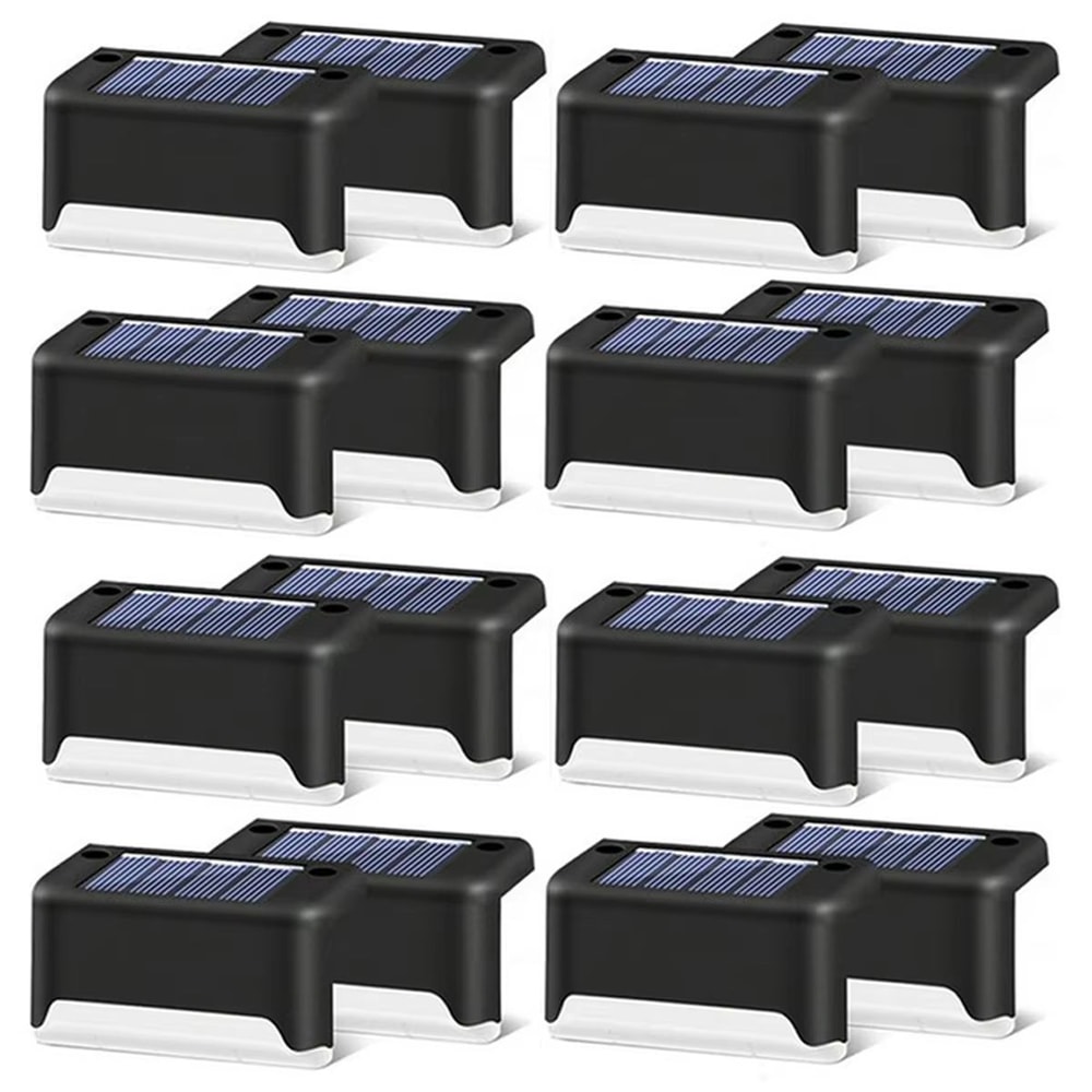 Solar Warm White Super Bright Outdoor Step And Fence LED Lights IP65 Waterproof Garden Patio Wall L 15