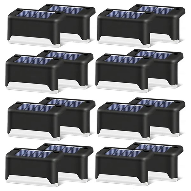 Solar Warm White Super Bright Outdoor Step And Fence LED Lights IP65 Waterproof Garden Patio Wall L 15