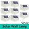 100 LED Outdoor Solar Wall Light FourSided Waterproof Garden Patio Courtyard Lamp 0
