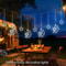 Solar 3M 120LED Star Moon Curtain String Lights Outdoor Decorative LED Fairy Lights For Garden Pati 7