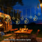 Solar 3M 120LED Star Moon Curtain String Lights Outdoor Decorative LED Fairy Lights For Garden Pati 8
