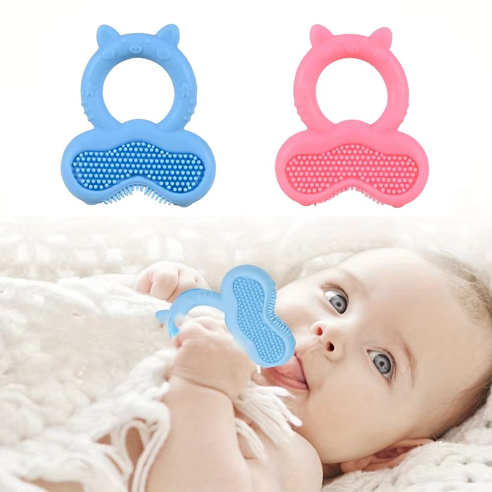 Silicone Baby Teether Ring Cute Animal Shape Soothing Chew Toy 0