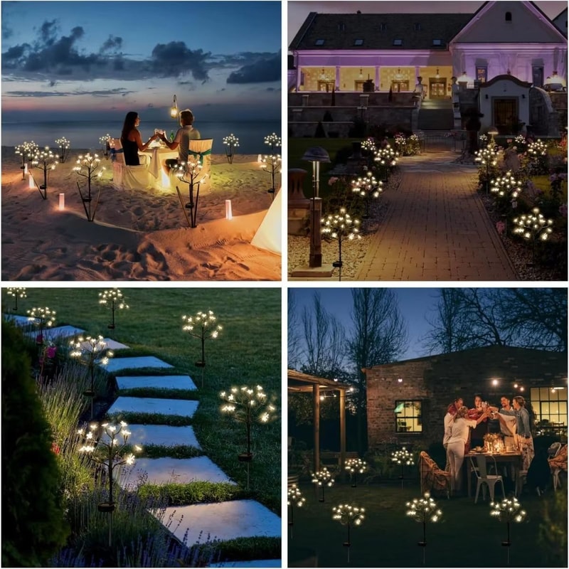 Solar 35M 120LED Cherry Blossom Tree Branch Lights Outdoor Waterproof Fairy Atmosphere Night Lights 4