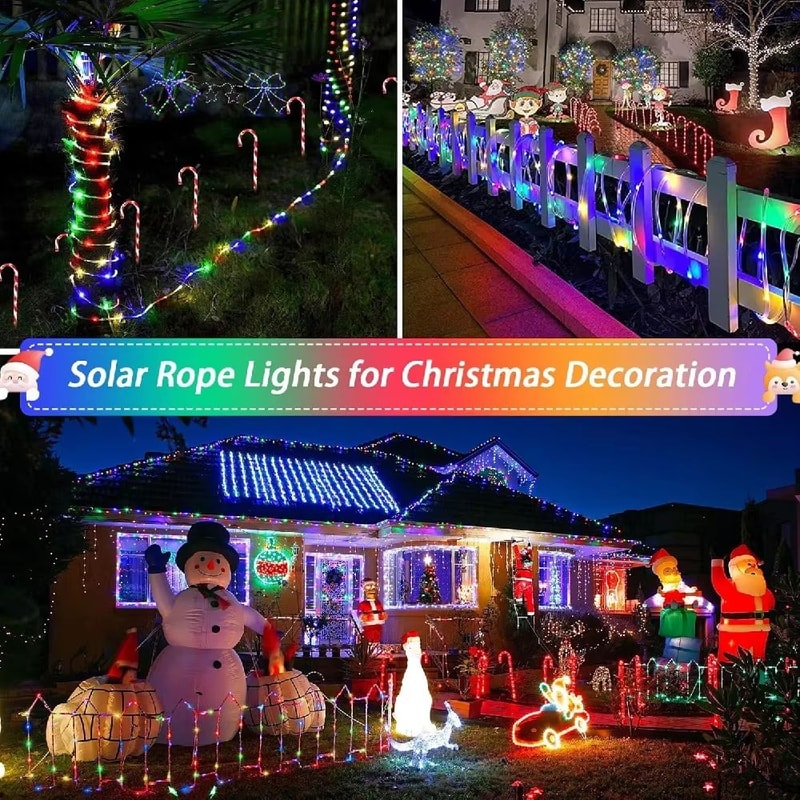 Solar 104 FT 300LED Multicolor Outdoor Tube Lights With 8 Lighting Modes Waterproof Fairy Garden Pa 5