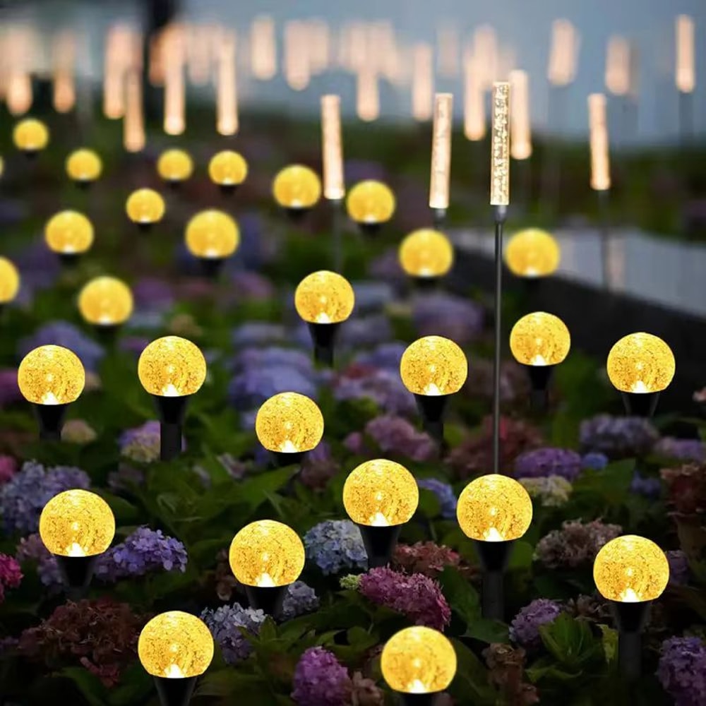 Solar RGB LED Bubble Ball Lights Outdoor 8Mode Waterproof Passage Lawn Garden Lighting 0