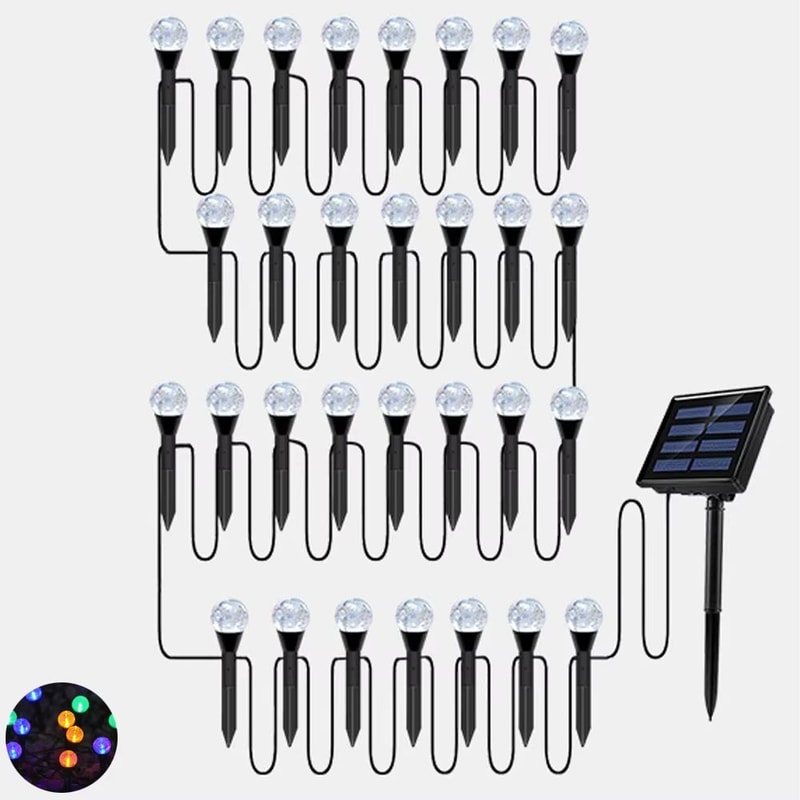 Solar RGB LED Bubble Ball Lights Outdoor 8Mode Waterproof Passage Lawn Garden Lighting 10