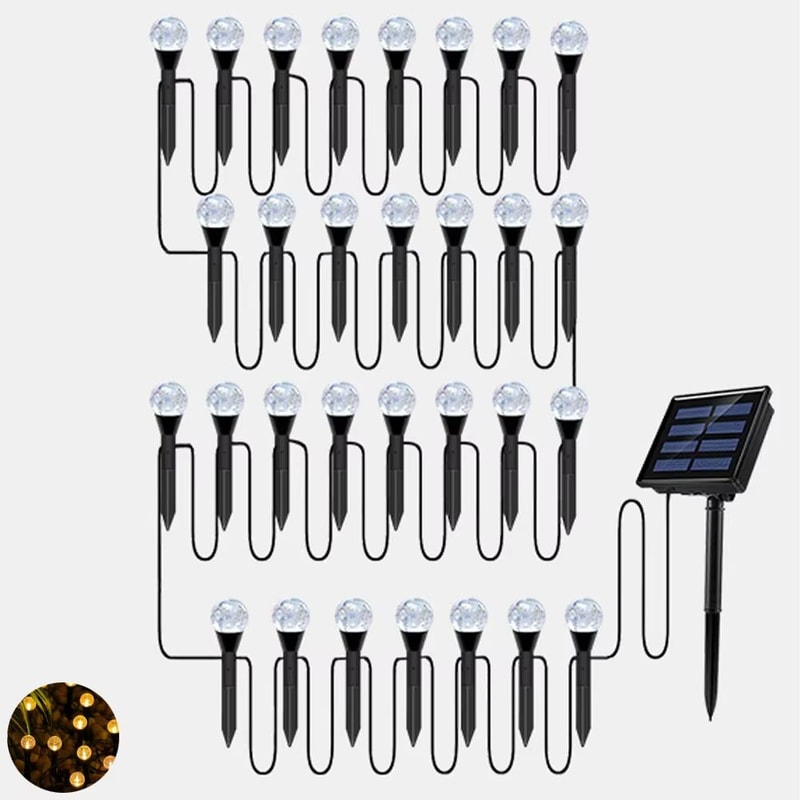 Solar RGB LED Bubble Ball Lights Outdoor 8Mode Waterproof Passage Lawn Garden Lighting 11