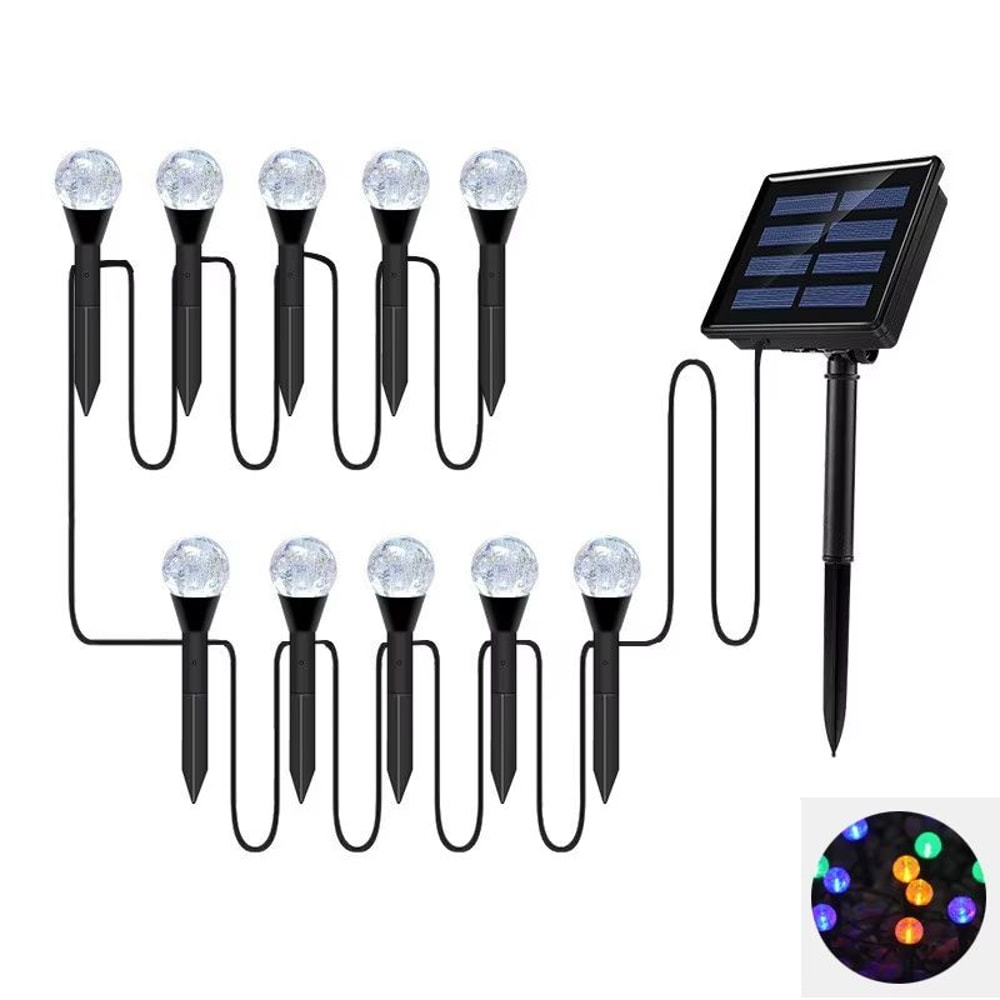 Solar RGB LED Bubble Ball Lights Outdoor 8Mode Waterproof Passage Lawn Garden Lighting 6