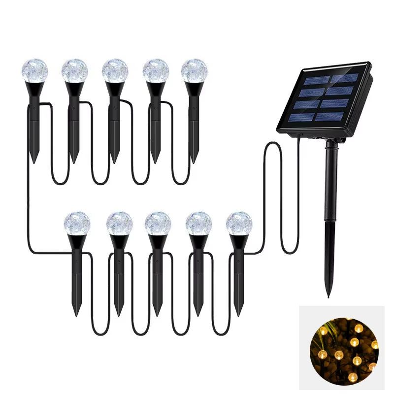 Solar RGB LED Bubble Ball Lights Outdoor 8Mode Waterproof Passage Lawn Garden Lighting 7