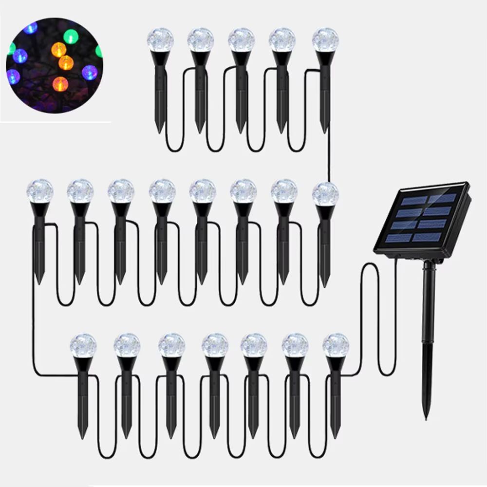 Solar RGB LED Bubble Ball Lights Outdoor 8Mode Waterproof Passage Lawn Garden Lighting 8