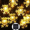 Solar LED Snowflake Fairy String Lights Outdoor 8Mode Waterproof Garden Patio Christmas Tree Party 3