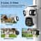ThreeLens PTZ Outdoor WiFi IP Security Camera 6K4K AutoTracking Wireless CCTV With TripleScreen Mon 2