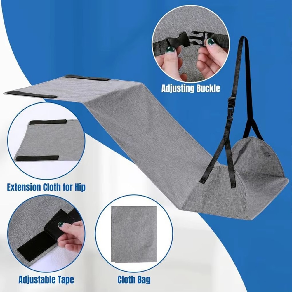 Adjustable Travel Foot Hammock For Flights LongHaul Plane Leg Rest Support 0