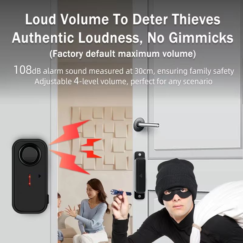 Wireless Outdoor Door Window Alarm With Remote Waterproof Magnetic Security Sensor 3
