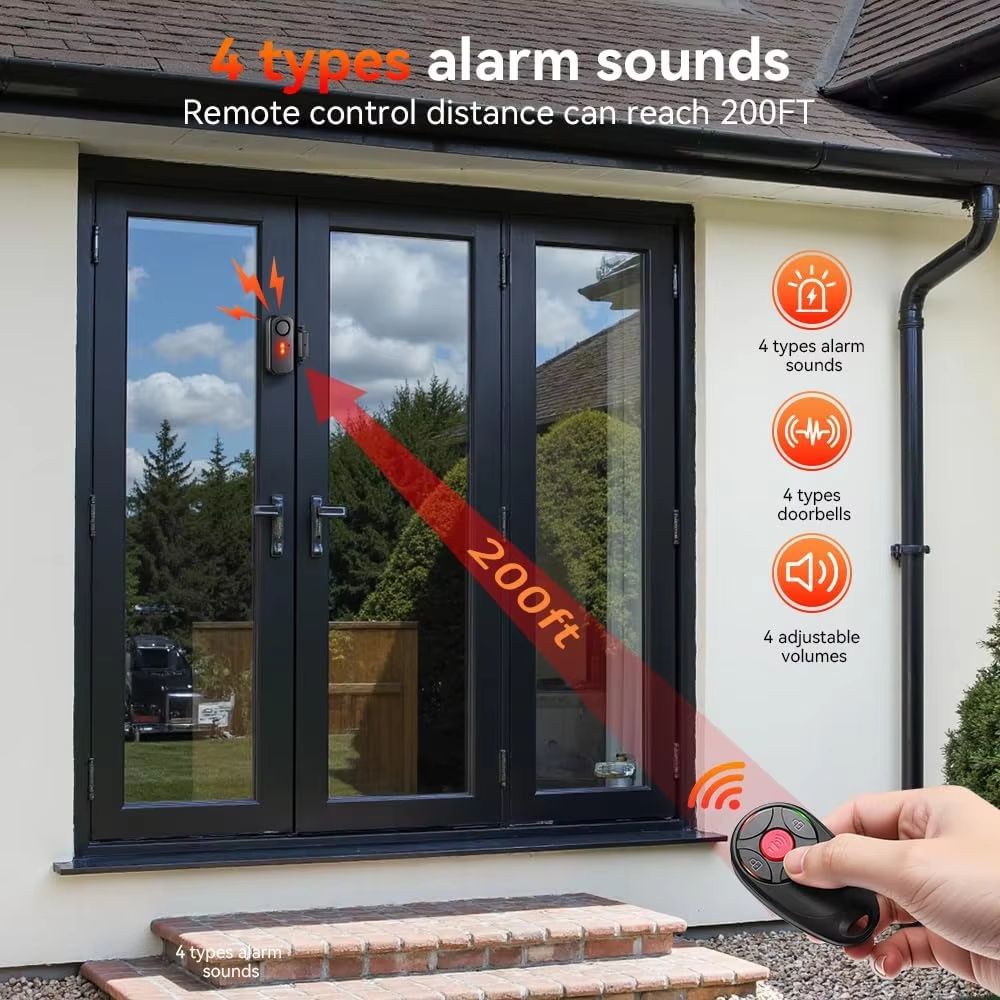 Wireless Outdoor Door Window Alarm With Remote Waterproof Magnetic Security Sensor 5