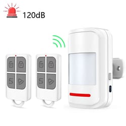 high-sensitivity pir motion sensor alarm with 120db siren and remote control
