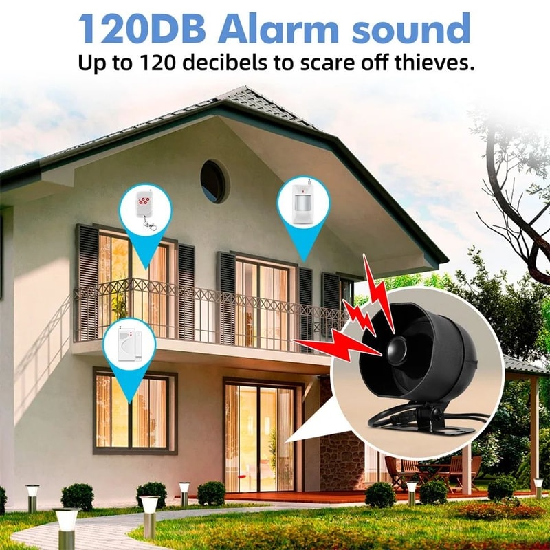 KERUI Smart Tuya WiFi Home Alarm System With 120dB Siren Motion Door Sensors 5