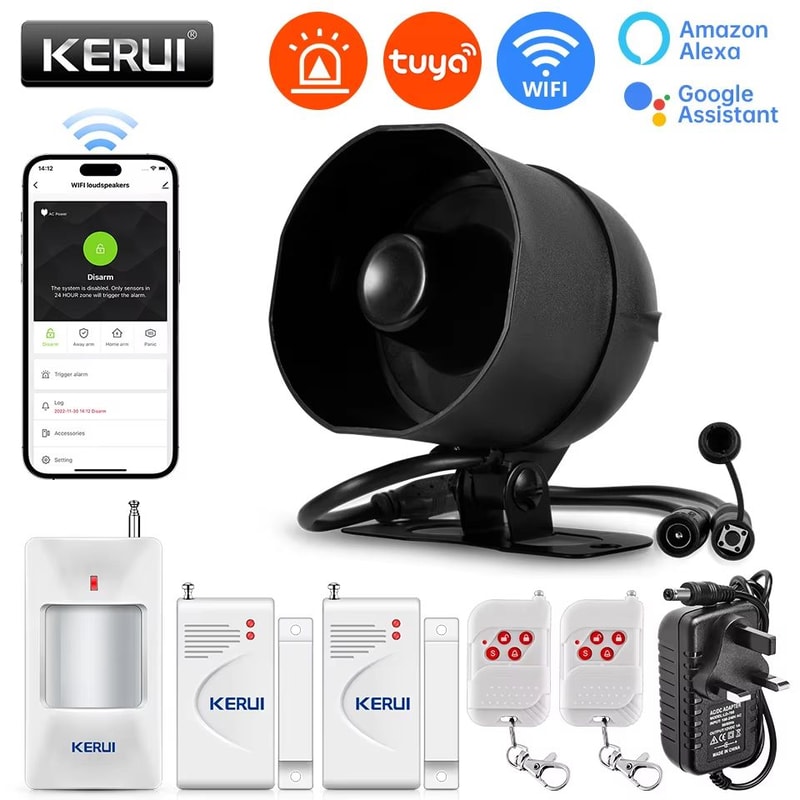 KERUI Smart Tuya WiFi Home Alarm System With 120dB Siren Motion Door Sensors 8