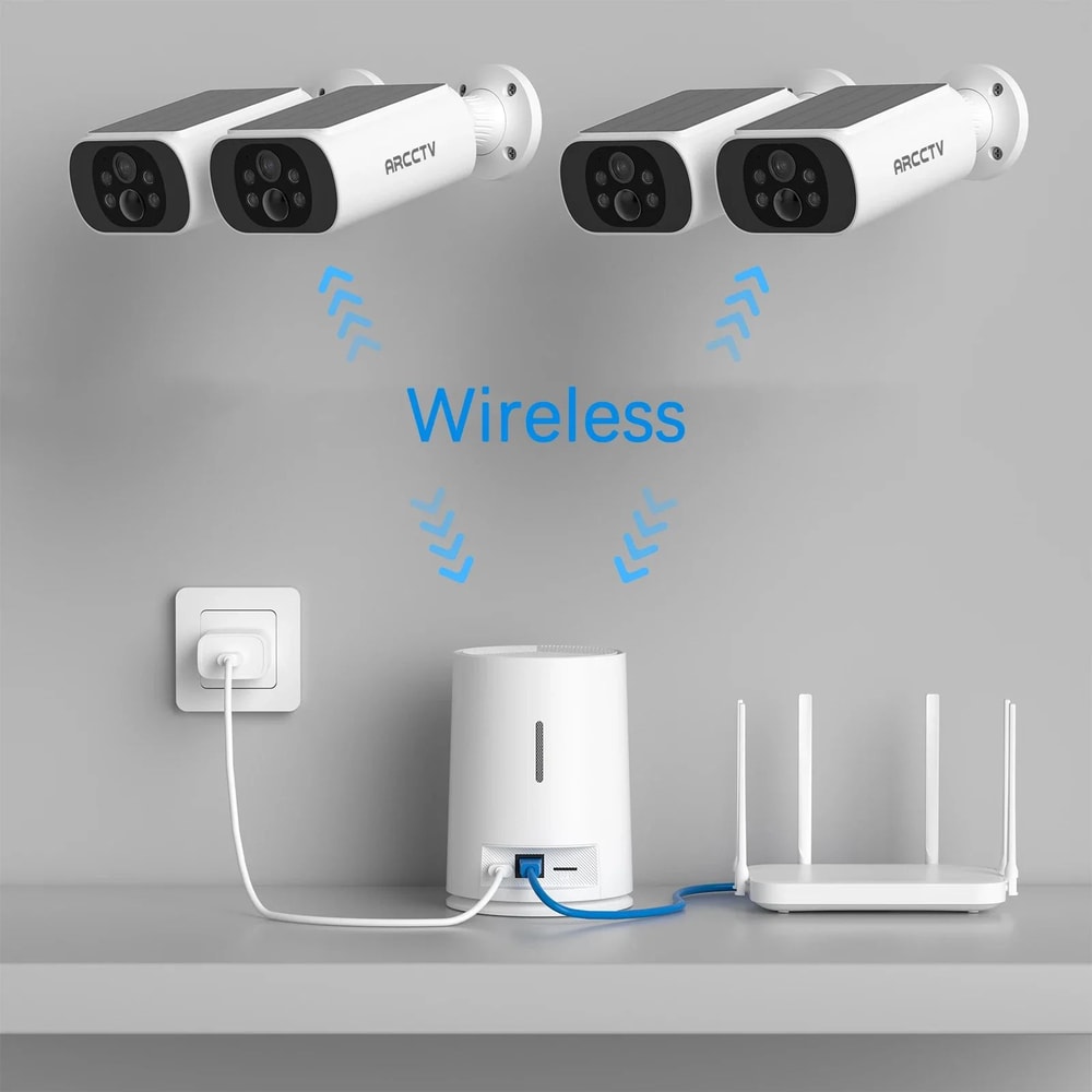 ARCCTV 4MP Solar WiFi Outdoor Security Camera Kit With Humanoid Detection Siren 5